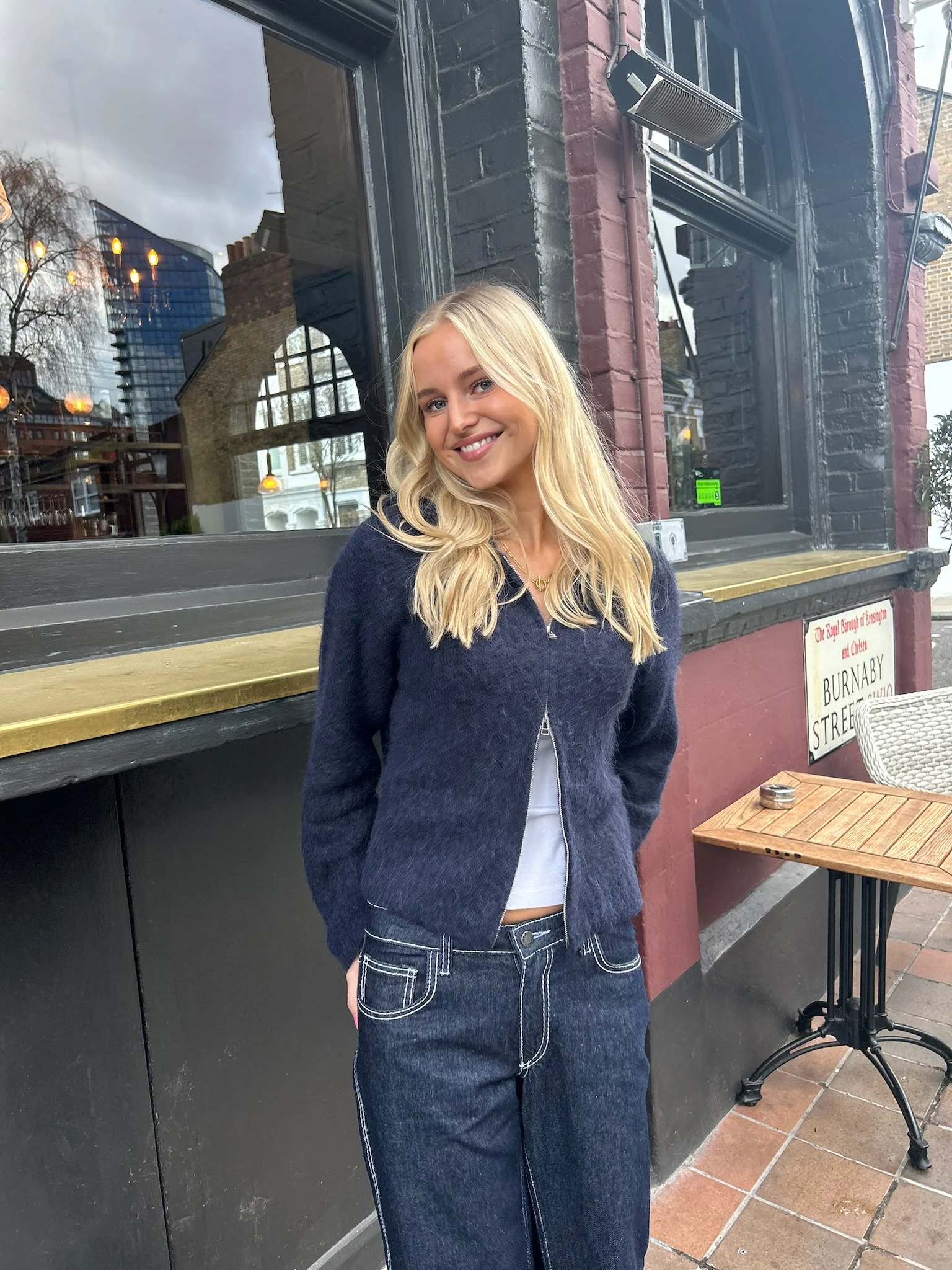 Dual Zip Hoodie - Navy - Image 3