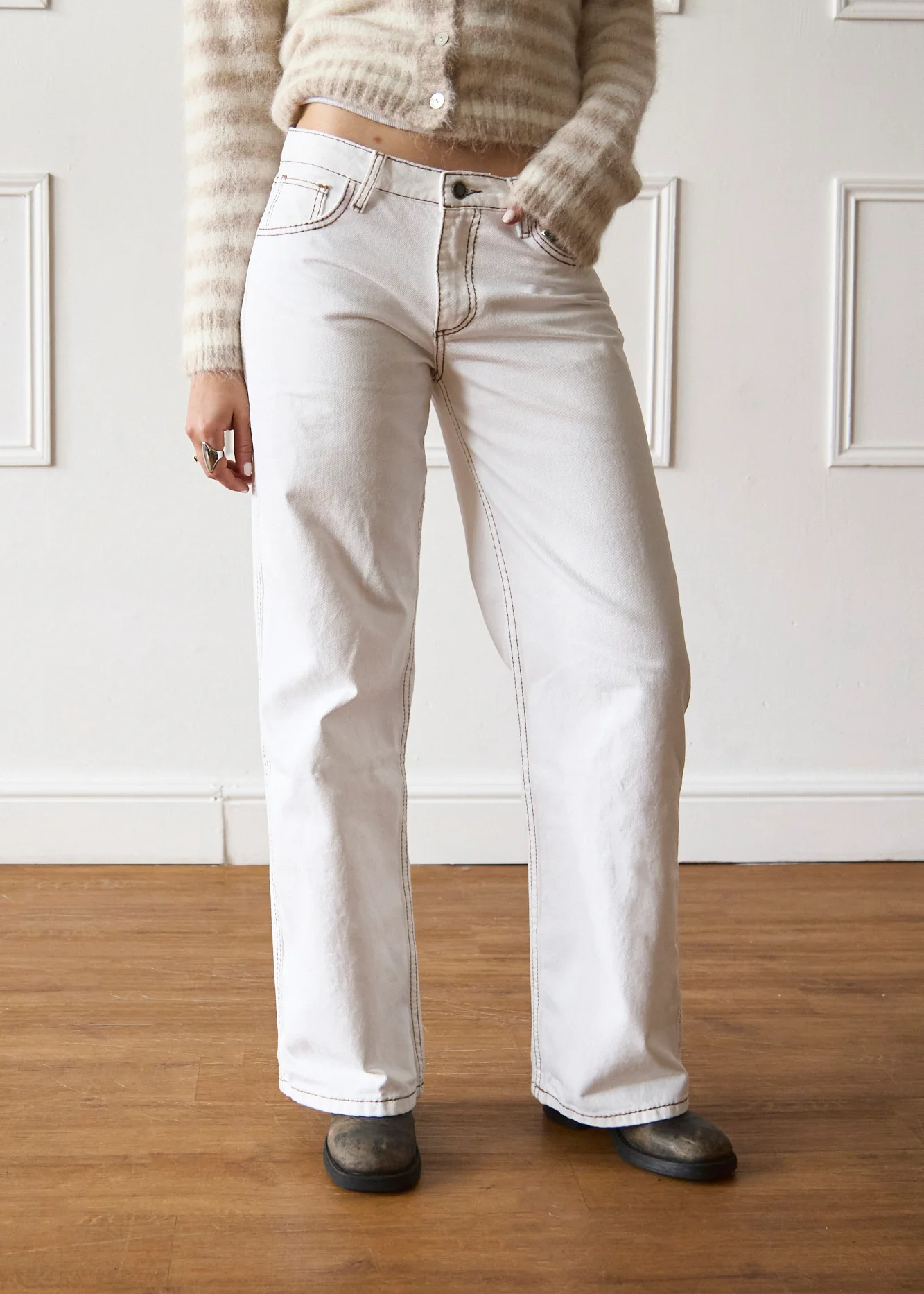 Lila Jeans - White & Brown - Image 5
