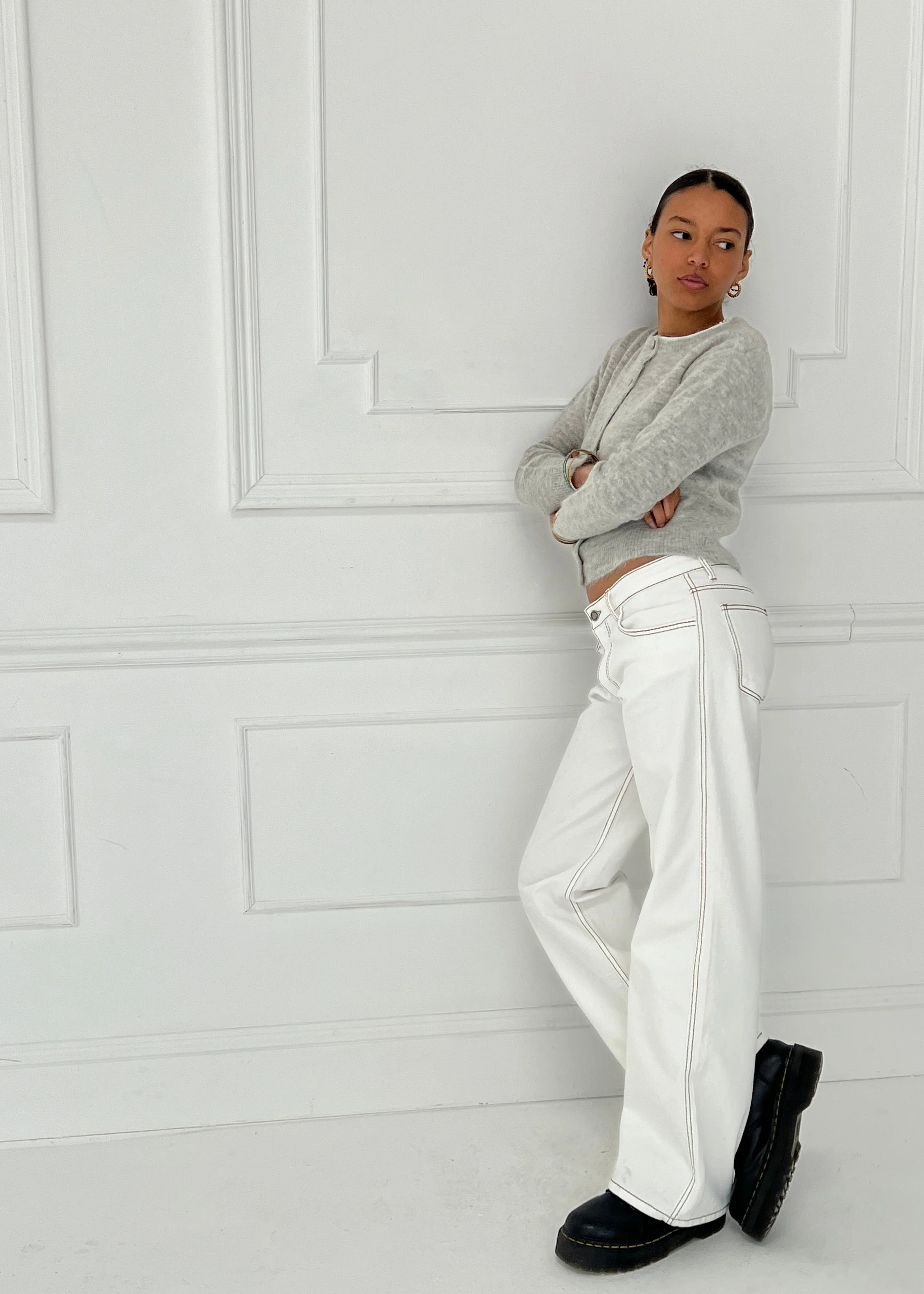 Lila Jeans - White & Brown - Image 8