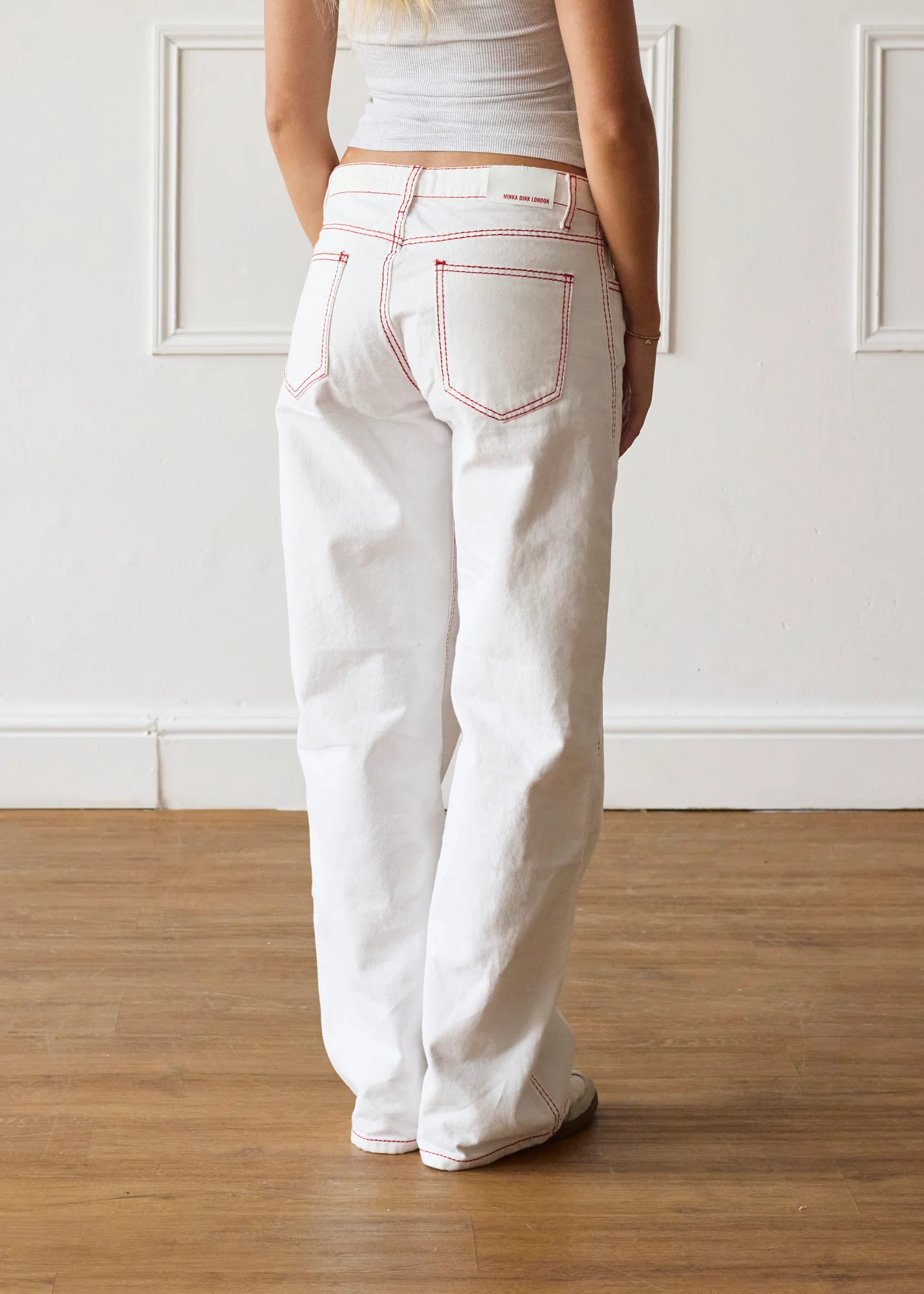 Lila Jeans - White & Red - Image 4