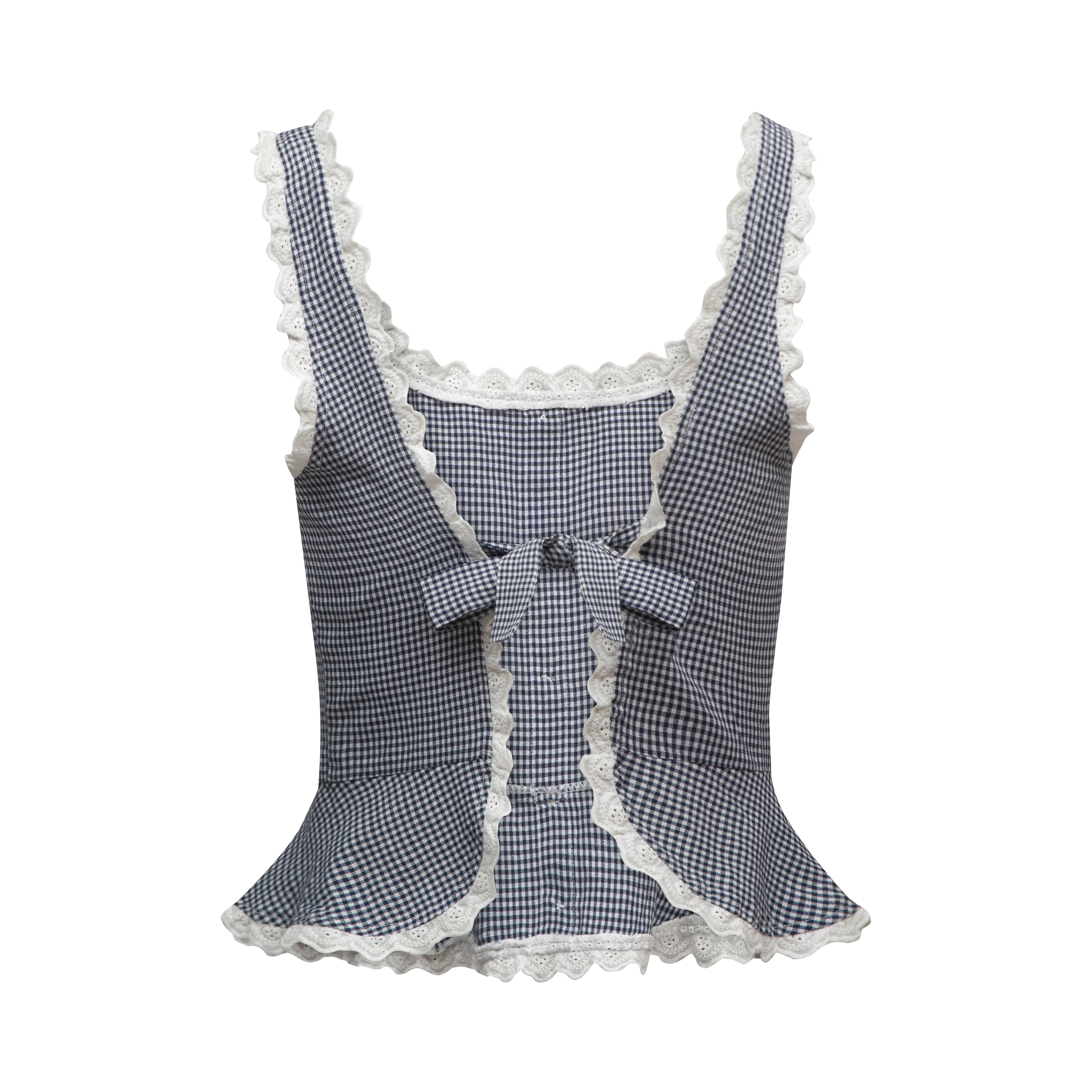 Lola Top - Blue Gingham - Image 13