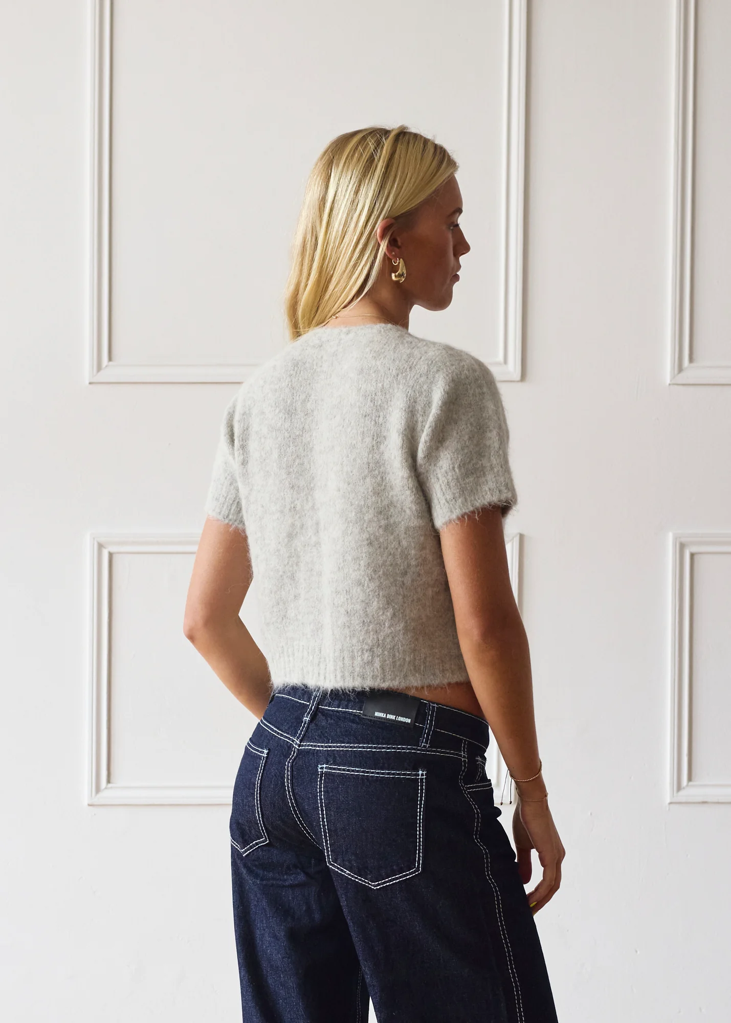 Short Sleeve Knit - Light Grey - Image 6